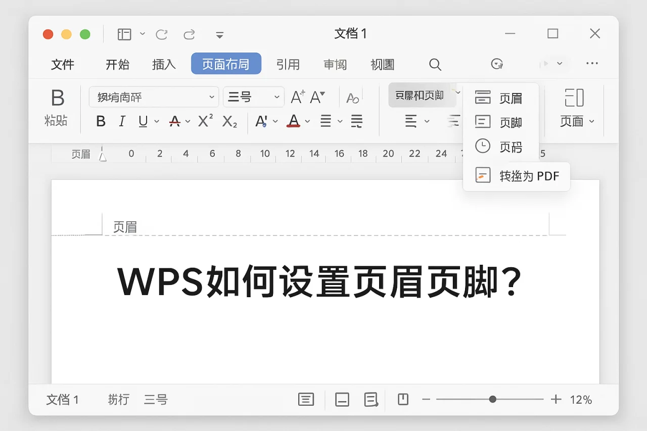 Wps如何设置页眉页脚？