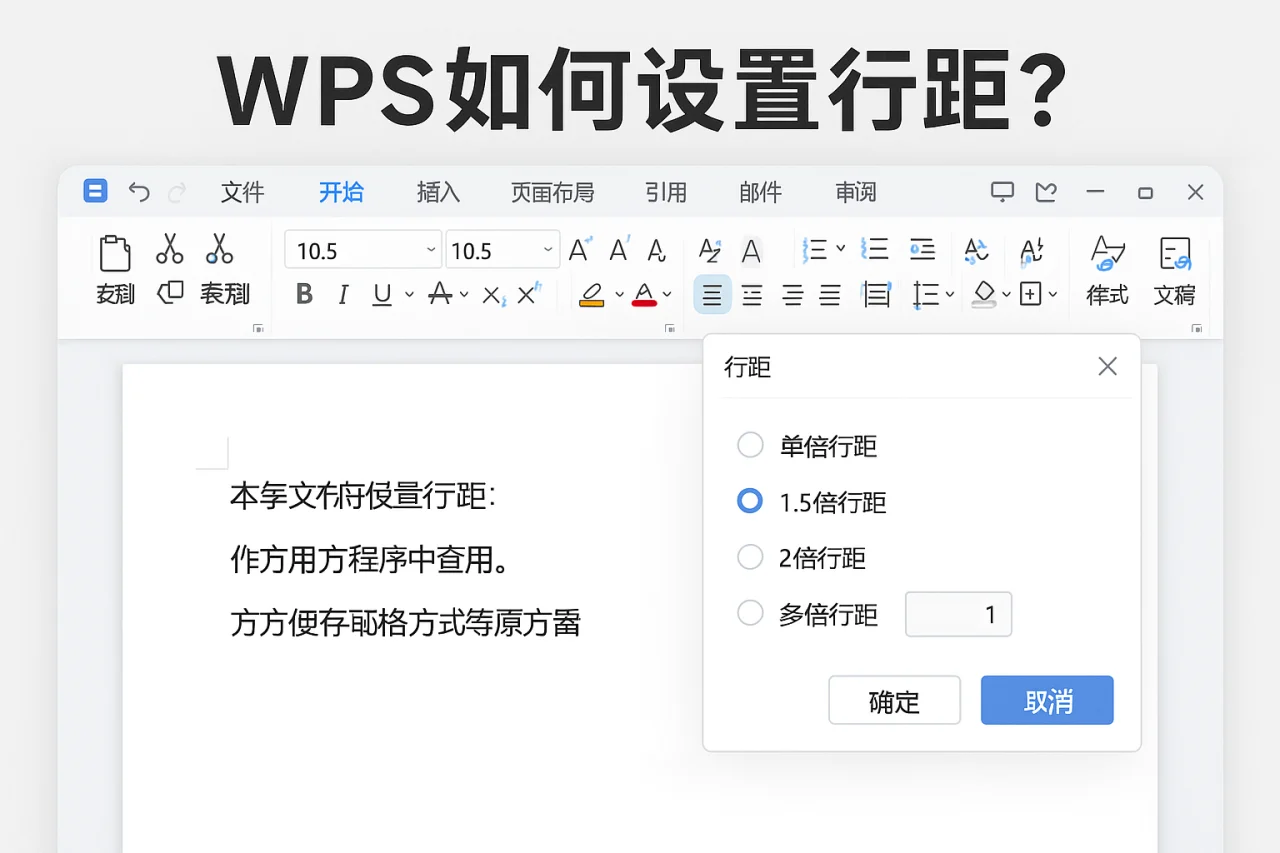 WPS如何设置行距？