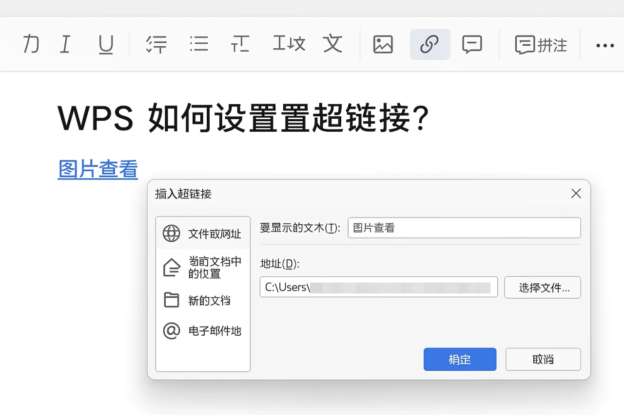 WPS如何设置超链接？