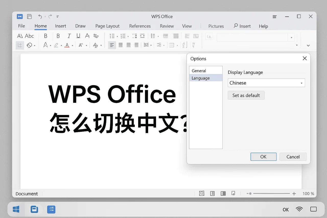 Wps office怎么切换中文?