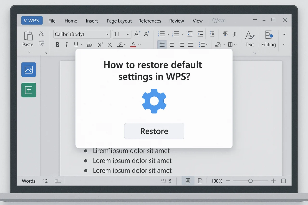 WPS怎么恢复默认设置？