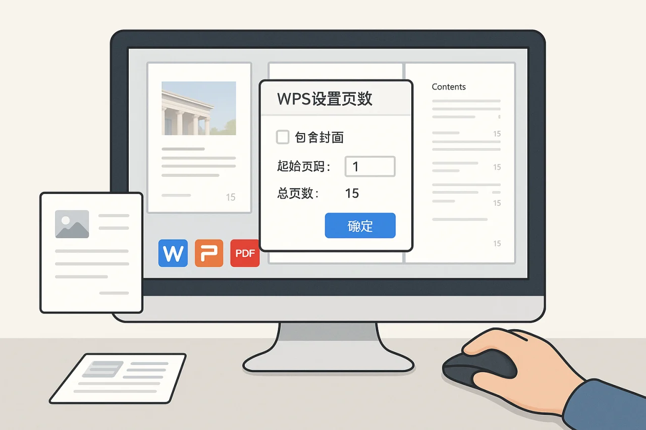 WPS设置页数