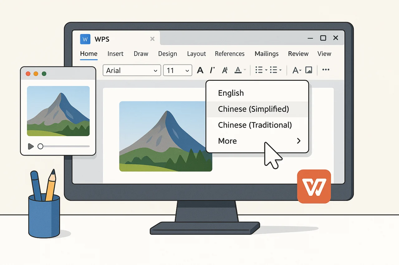 Wps office切换中文