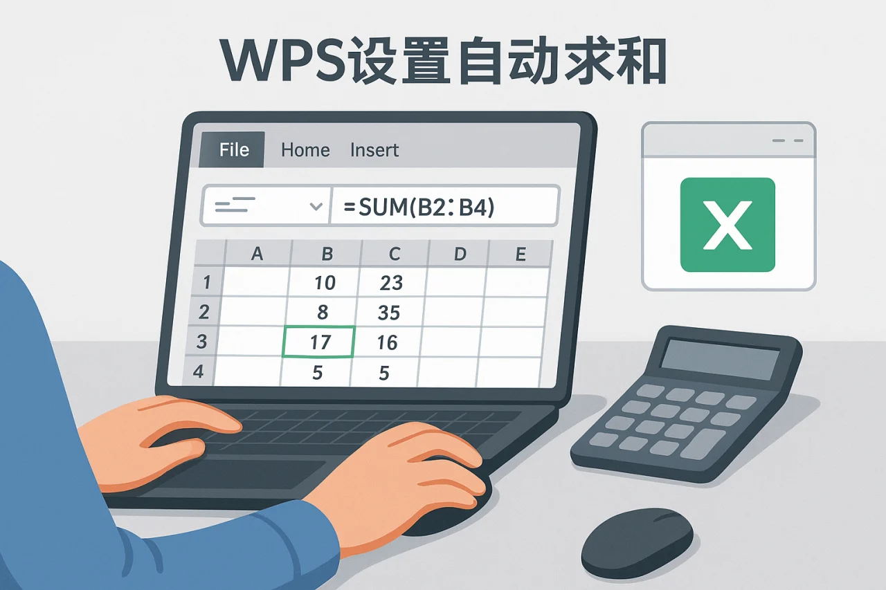 WPS设置自动求和