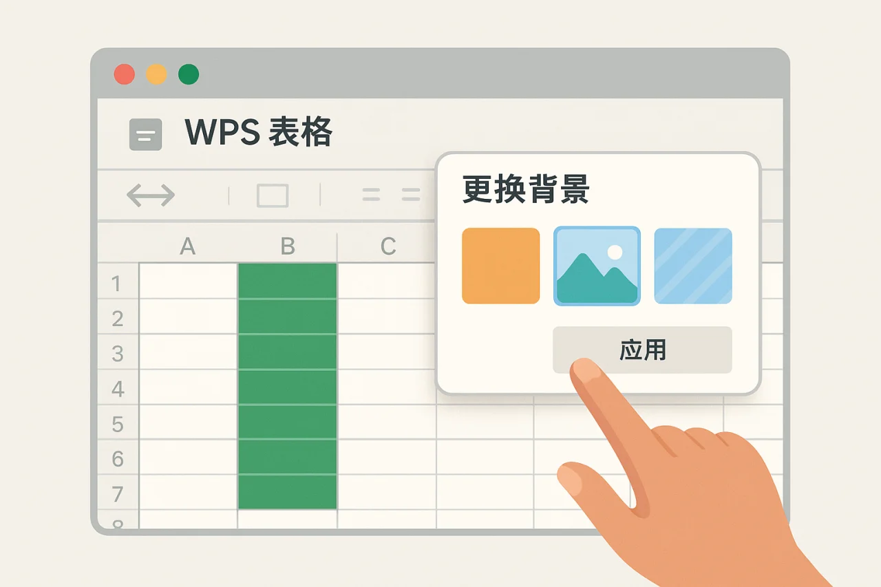 WPS表格更换背景