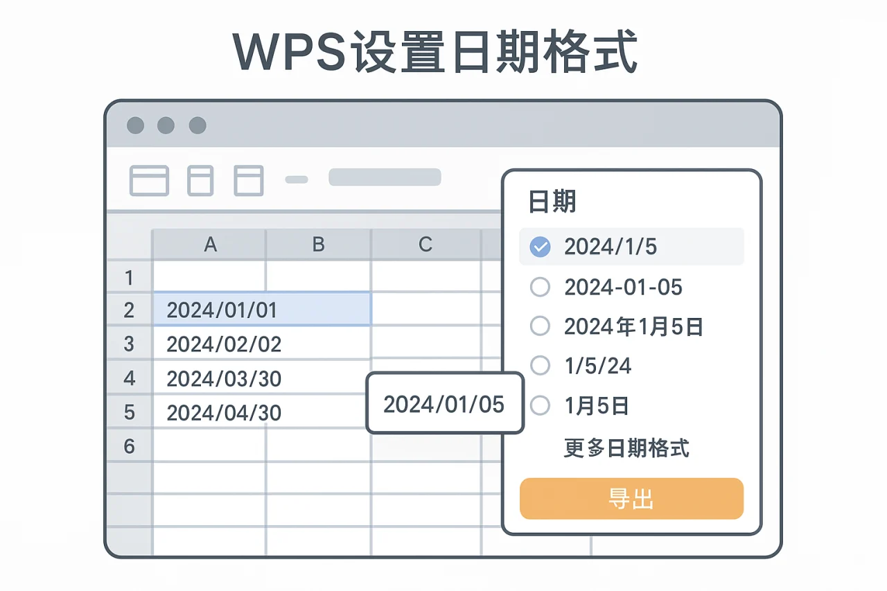 WPS设置日期格式