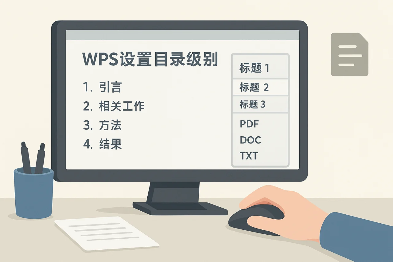 WPS设置目录级别
