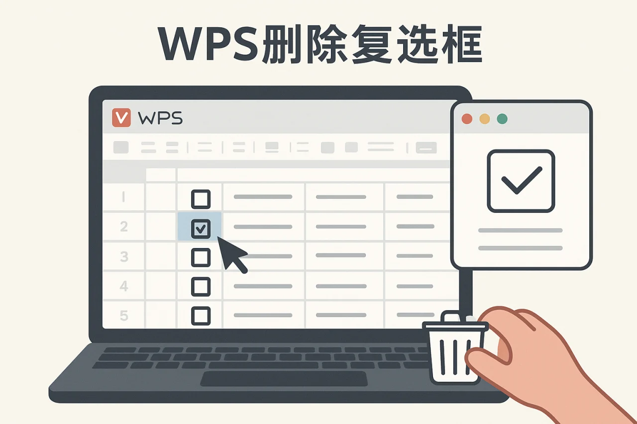 WPS删除复选框