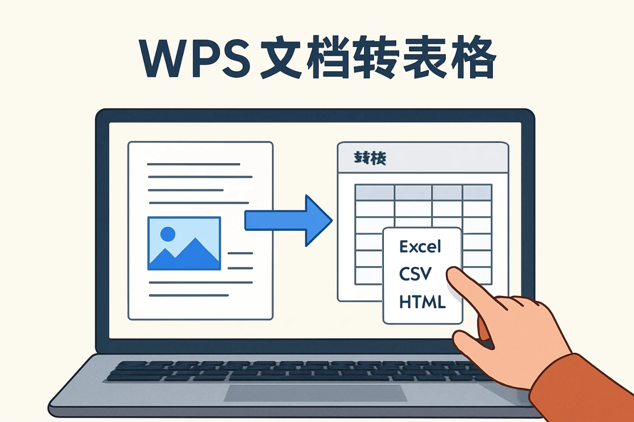 WPS文档转表格