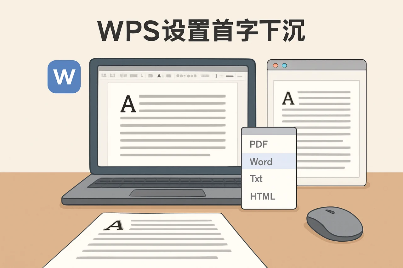 WPS设置首字下沉