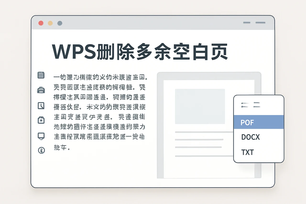 WPS删除多余空白页