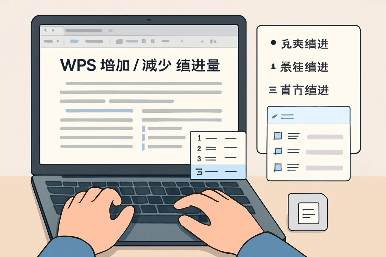 WPS增加/减少缩进量