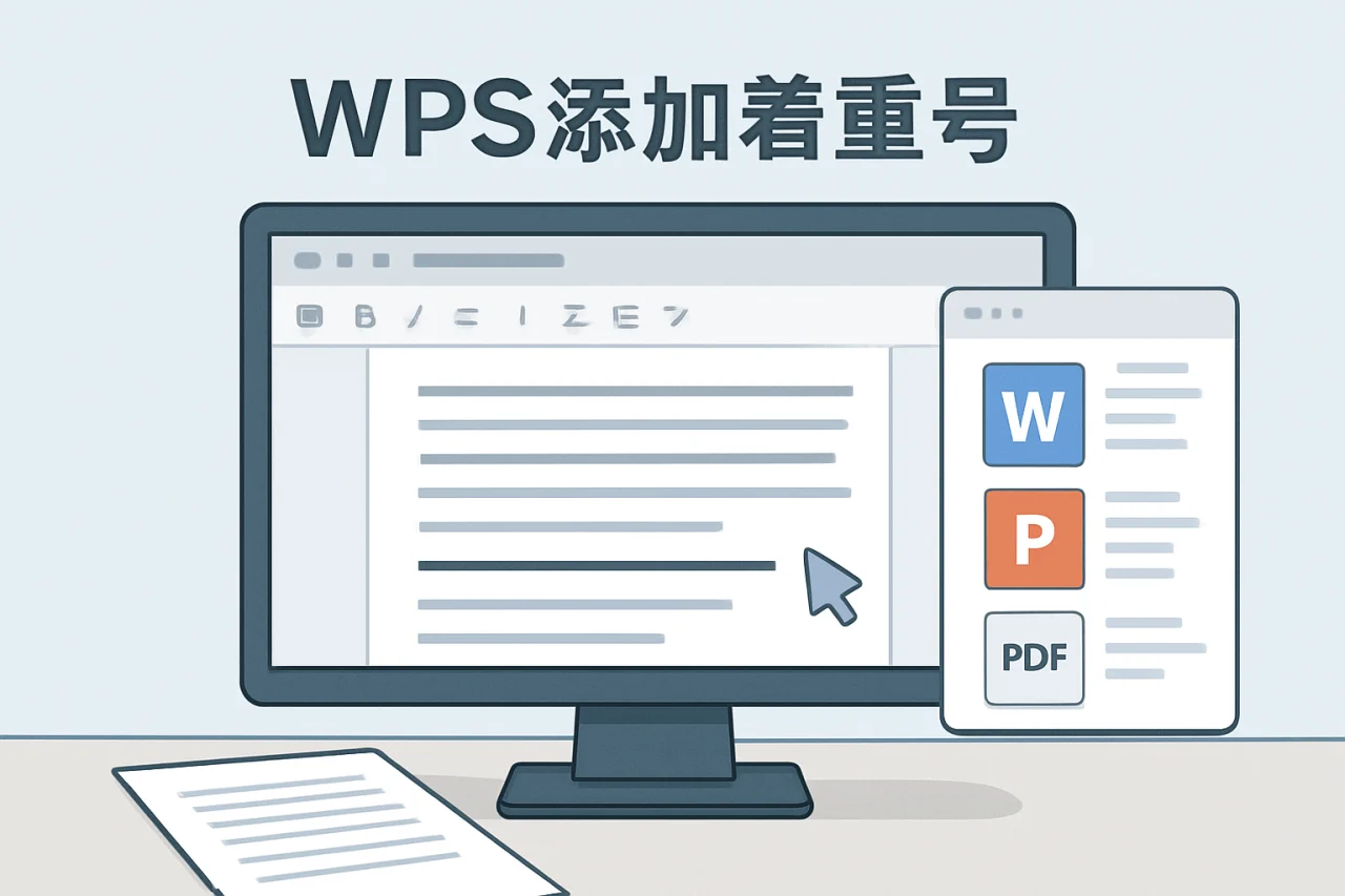 WPS添加着重号