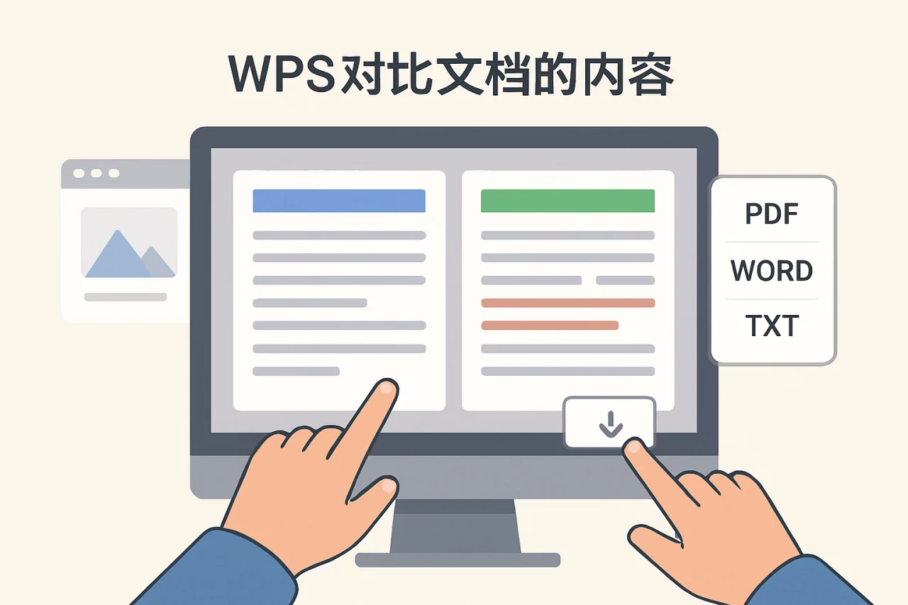 WPS对比文档的内容