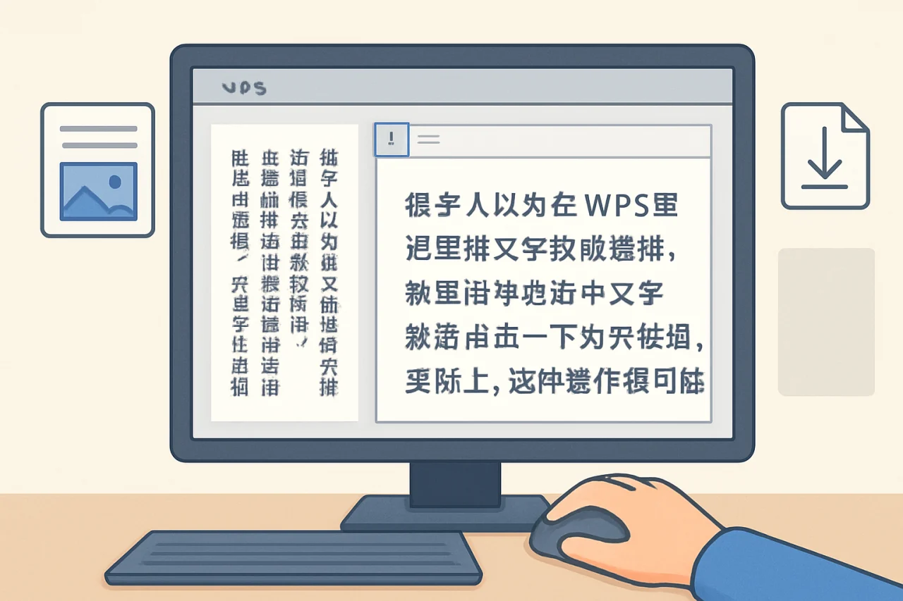 WPS竖排文字改横排