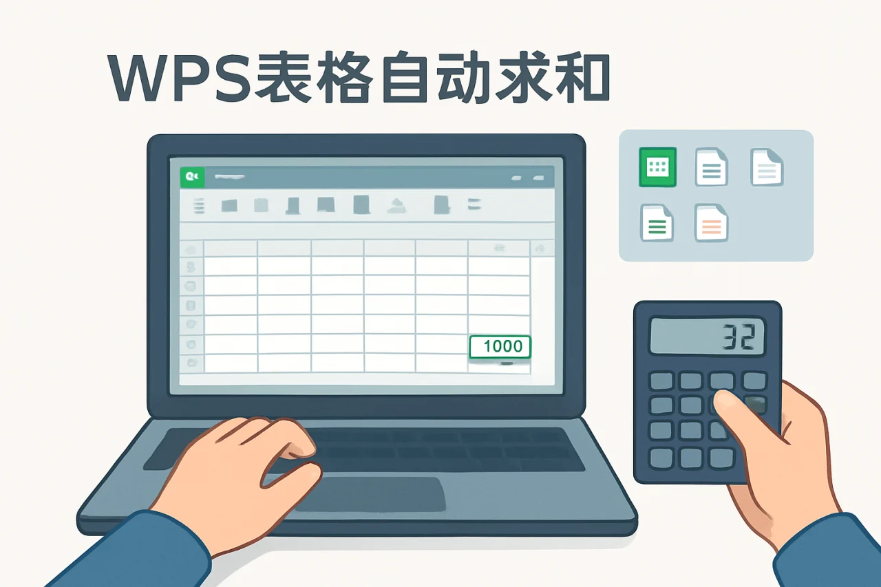 WPS表格自动求和