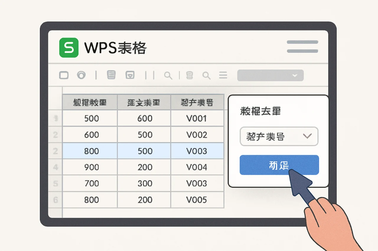 WPS表格数据去重
