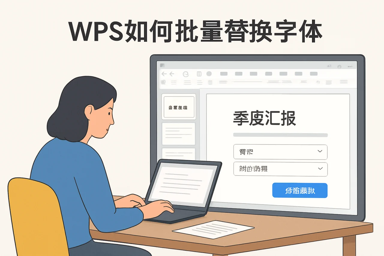 WPS如何批量替换字体