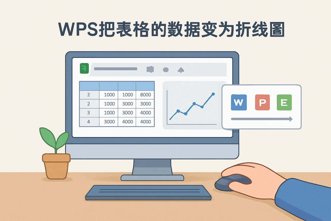 WPS把表格的数据变为折线图