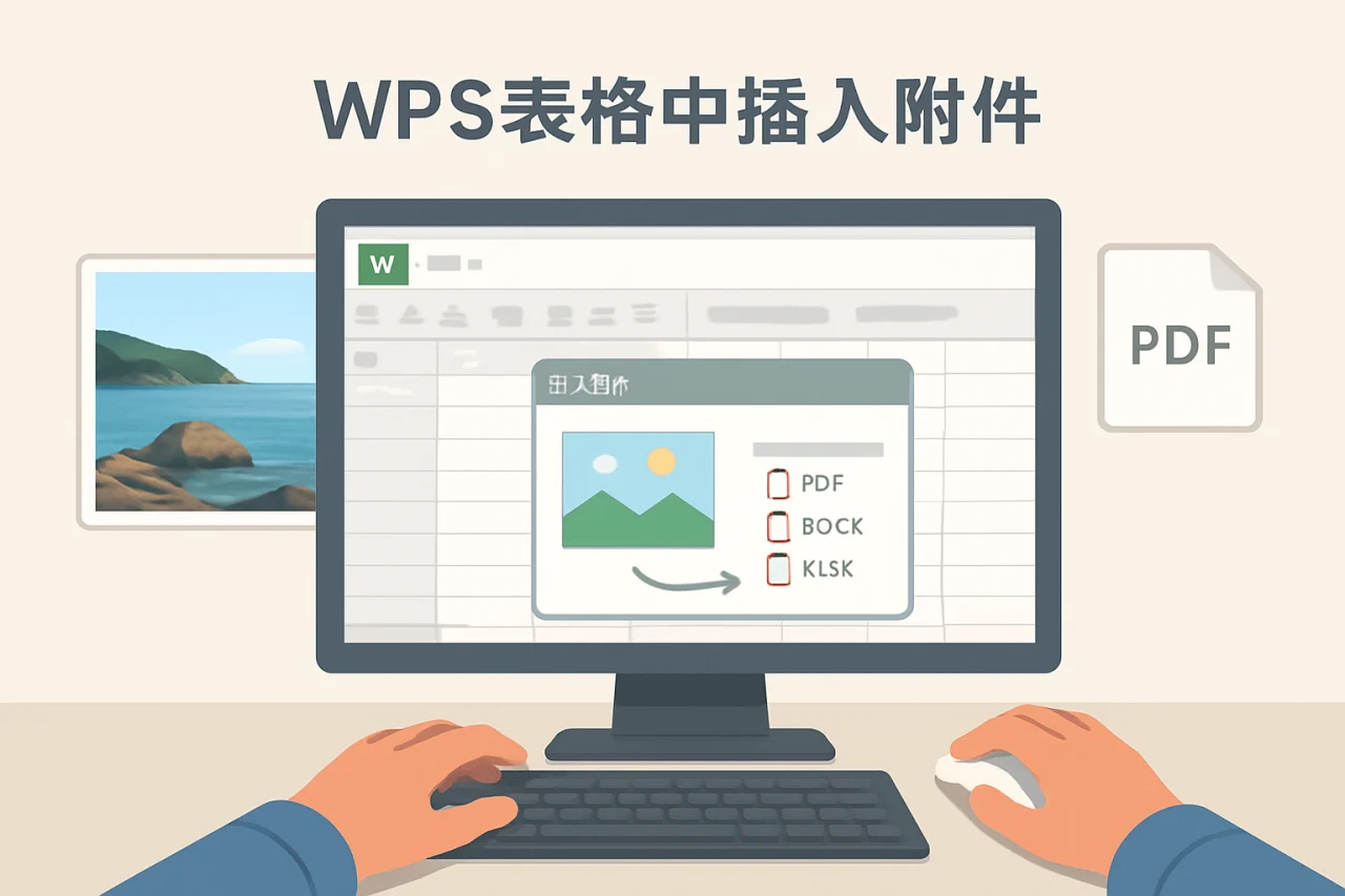 WPS表格中插入附件