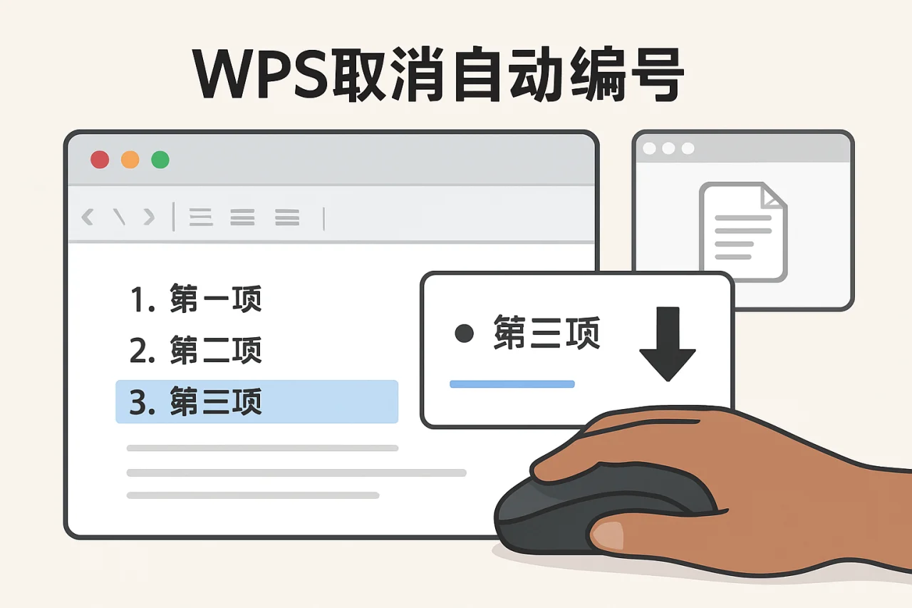 wps取消自动编号