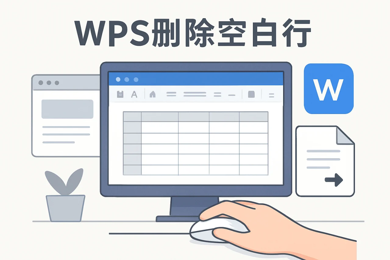 wps删除空白行