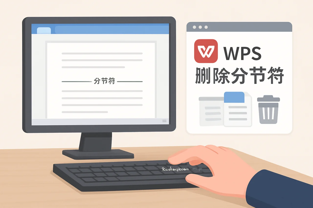 wps删除分节符