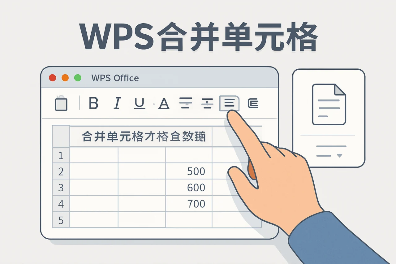 wps合并单元格